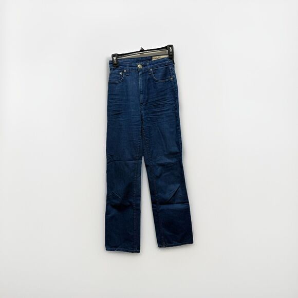 rag & bone Ruth Super High-Rise Straight-Leg Jeans in French Riviera Size 23 - Picture 1 of 7